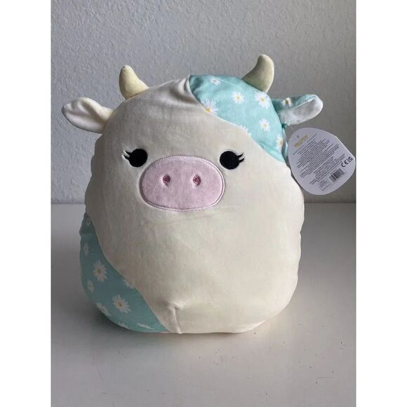 Squishmallows 2023 Easter 12" Belana the Cow Soft Plush With Daisies Daisy NEW - Picture 1 of 10